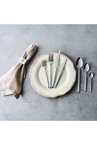 Hisar Optima Çeşme 84 Parça 12 Kişilik Çatal Kaşık Bıçak Takımı Inox