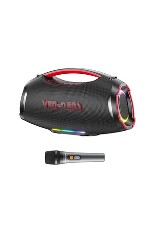 Ven-dens Vd-spk027s 240 W Bluetooth 5.3 Taşınabilir Karaoke Hoparlörü, 12000 Mah Batarya, Siyah