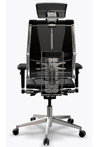 Yoga Ergonomik Koltuk Bel Destekli, Tekerlekli, Yükseklik Ayarlı, Deri Yönetici Koltuğu - A4.3.15.139 Siyah