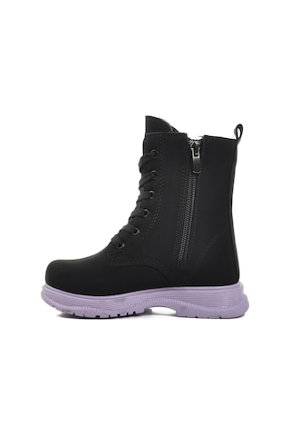 Siyah-lila İçi Kürklü Kız Çocuk Bot Leonis P Siyah-lila Siyah - Lila