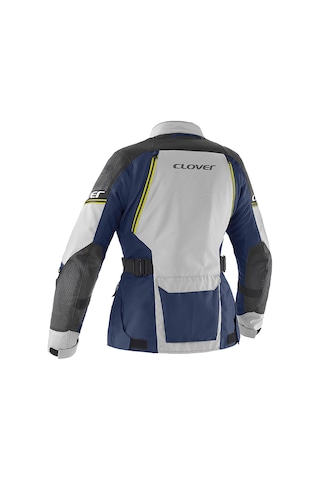 Clover Outland-3 Lady Wp Korumalı Kadın Motosiklet Montu Mavi Gri