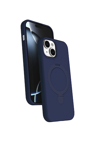 Newface - 269 - Apple iPhone Uyumlu 14 Regal Magsafe Standlı Kapak - Flzdgnkr - - Lacivert Diğer