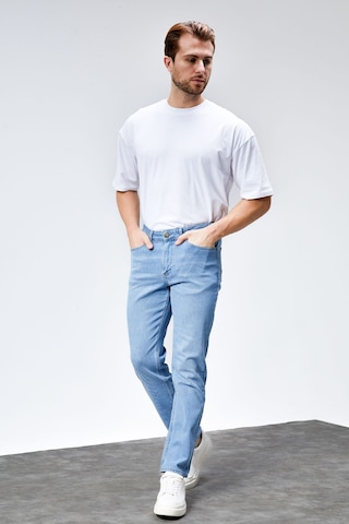 HLT Jeans Erkek Buz Mavi Regular Fit Boru Paça Esnek Likralı Jeans Kot Pantolon Hlthe001981 Buz Mavisi