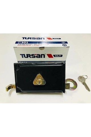 Tursan Trajlı Tirajlı Kilit Kare 14 Cm Silindirli Trajlı Tirajlı Kilit - Demir Kapı Kilidi - 301