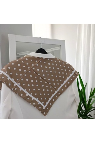 Lente Aksesuar Kadın Premium Desenli Rengarenk Şal-ipek Saten Dokulu Fularlar Gold