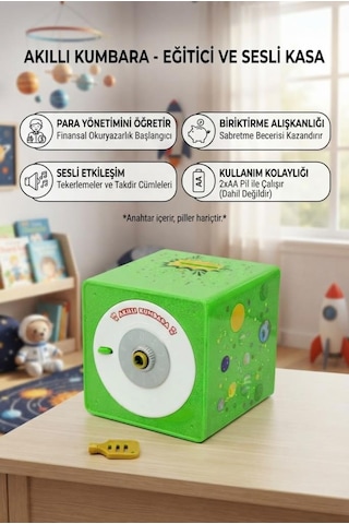 Konuşan Akıllı Kumbara - Eğitici Şifreli Ve Sesli Özel Anahtarlı Oyuncak Para Biriktirme Kasası