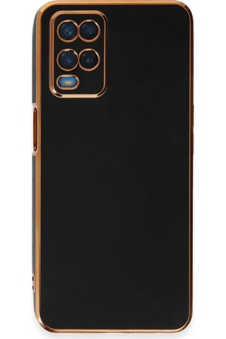 Oppo A54 4g Kılıf Volet Silikon - Siyah Düz Renkli