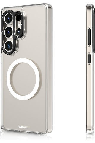 Galaxy Uyumlu S25 Ultra Kılıf Magsafe Şarj Özellikli Cam Arka Yüzey Tpu Youngkit Gemstone Kapak Şeffaf
