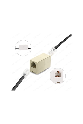 RJ11 6P4C Dişi Dişi Adaptör Telefon Kablosu Uzatma Aparatı