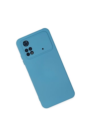 Cosmotex Newface Xiaomi Poco M4 Pro 4g Kılıf Nano İçi Kadife Silikon - Mavi