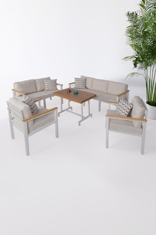 Neokas Metal Balkon Seti, Bahçe Takımı, Kafe Koltuk Oturma Grubu 1 + 1 + 2 + 3 + M Antrasit