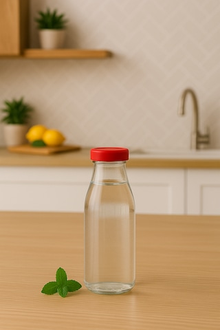 2 Adet Plastik Kapaklı 500 Ml Sürahi Süt, Ayran, Su, Limonata Meşrubat Şişesi Cam Şişe 500cc