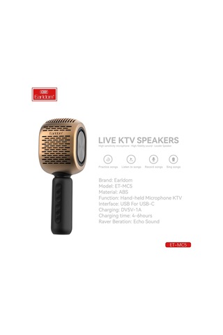 Earldom Mc5 Karaoke Mikrofon - Gold M414