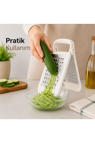 Sariva Home Katlanır Rende Ayrılabilir 2 Parçalı Çift Fonksiyonlu Kompakt Tasarım Pratik Mutfak Rendesi Sariva Home Beyaz