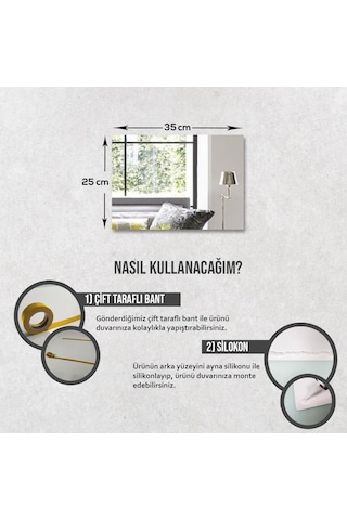 Decorita Dikdörtgen Düz Boy Aynası 5'li 25 x 35CM