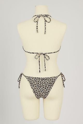 Modadua Kadın Siyah Ve Leopar Detaylı Yandan Bağlamalı Bikini Takımı
