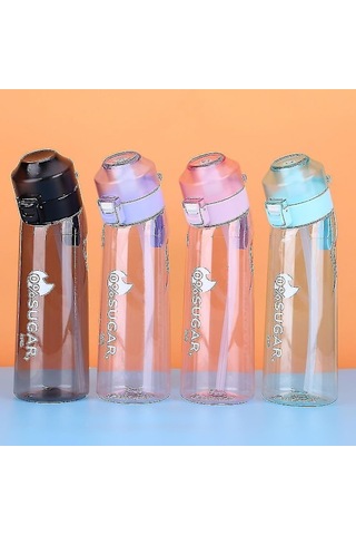 Aroma Kapsüllü Aromalı Su Şişesi Hava Su Şişesi Buzlu Siyah 650ml Hava Başlangıç Seti Kamp Sporları İçin Su Bardağı-tfrf Çok Renkli