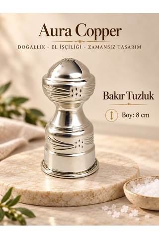 Aura Copper El İşlemeli Bakır Tuzluk Dekoratif Sofra Tuzluğu Ve Baharatlık Ac-tz-004