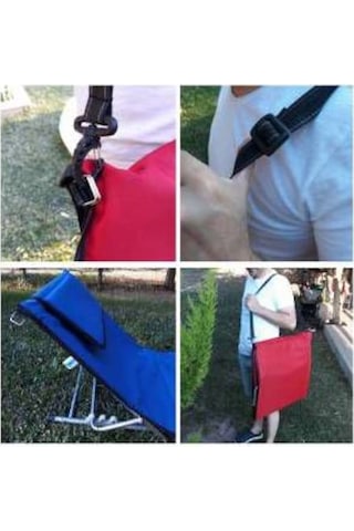 Depolife Depolife Pratik Katlanır Çantalı Yastıkl Baş Ayarlı Şezlong Omuz (432353629)