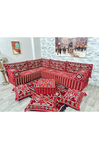 Coton Şark Köşesi 30cm Yüksekliğinde Minder Takımı