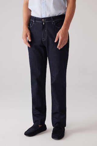 Ysf Erkek Lacivert Likralı Pamuklu Regular Fit Jean Kot Pantolon
