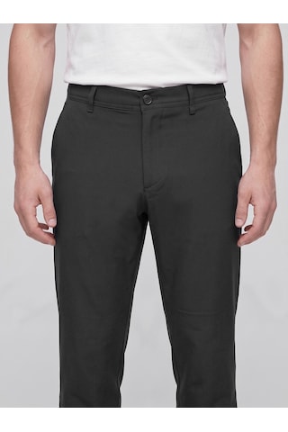 Plus Scorpion Erkek Yazlık Bağcıklı Kumaş Pantolon Slim Fit Rahat Kesim Günlük Pantolon Siyah