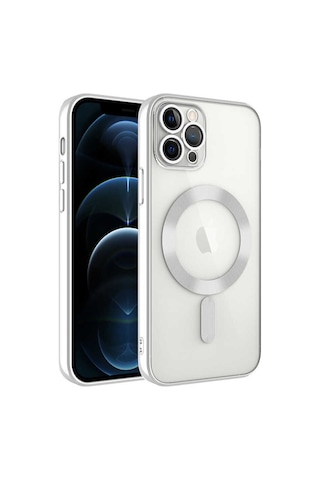 Apple Uyumlu iPhone 11 Pro Kılıf Magsafe Özellikli Metal Lazer Silikon Kapak Fc2855