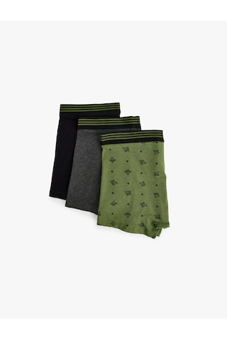 Koton 3'lü Boxer Seti Pamuklu Oyun Baskılı Siyah 5slm90008mk Siyah