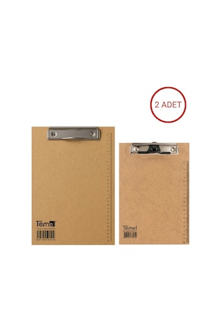 Temel A4 ve A5 Ahşap Sekreterlik Metal Klipsli 2li Set