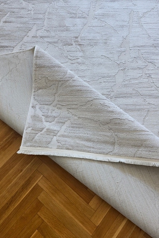 Leiva Home London 002 Krem Bej Özel Ölçü Bambu Akrilik Yumuşak Kaymaz Taban Salon Koridor Mutfak Saçaklı Halı 0140-krem/gri/bej