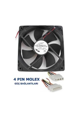 12 cm. Molex Kasa Fanı 120x120x25mm. Soğutucu Fan Sessiz - Siyah