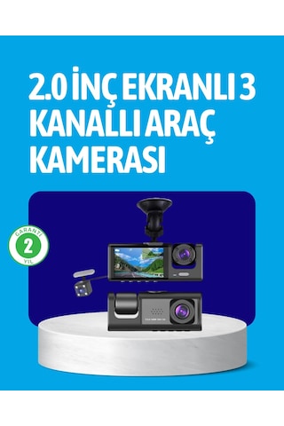3 Kameralı Araç İçi Kayıt Cihazı Suya Ve Toza Dayanıklı Tasarım -