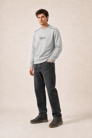 Redline Respect Bisiklet Yaka Regular Fit Kışlık Sweatshirt Gri