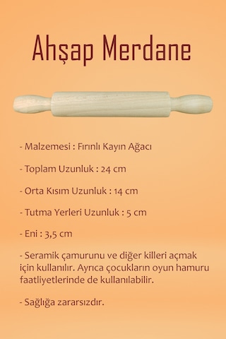 Beyaz Seramik Hamuru 3 Kg Başlangıç Seti 8 Parça Merdane