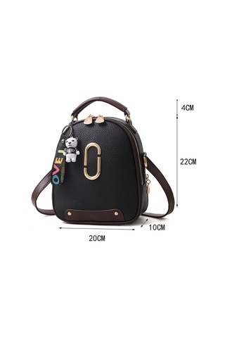 Neevoyu Pu Kumaş Çanta - Tek Omuz/çapraz/iki Omuz Taşınabilir, 20x10x22cm, Ön/arka/zip Cep, İş/seyahat/alışveriş İçin Pembe Çok Renkli