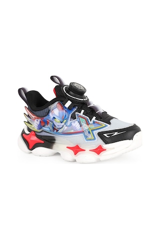 Pepino Erkek Çocuk Spor Ayakkabı Çevirmeli Döner Kilit Mekanizmalı 3d Robot Kahraman Baskılı Işıklı Taban Sneaker 2206 Beyaz-siyah-kırmızı
