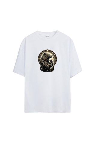 Ogc Ayı Oversize Unisex T-shirt Beyaz