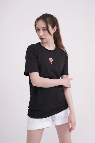 The Socks Company 23scts240u Uçan Balon Nakışlı Bisiklet Yaka Siyah Tshirt 001