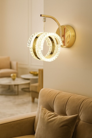 Savona Aplik 3 Renk Ledli Sarı-beyaz-gün Işığı Modern Akrilik Duvar Apliği -gold Gold