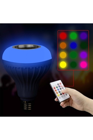 Bluetooth Hoparlörlü Kumandalı Rgb Led Ampul