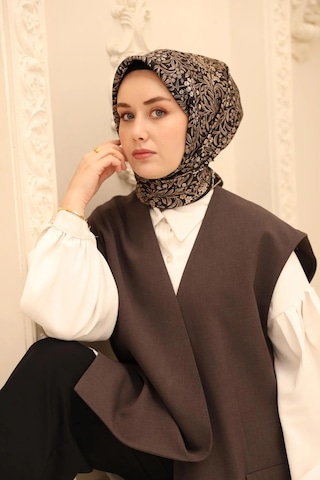 Silk Home Twill İpek Eşarp - 11464-30 Siyah Vizon Siyah Vizon