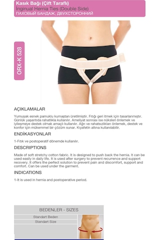 Kasık Bağı Çift Taraflı Çift Taraflı Kasık Fıtığı Korsesi Orx -k528