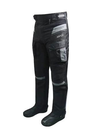 Prosev Armor Maxdura Kumaş Çok Fonksiyonlu Motosiklet Kadın Pantolonu Gri - Siyah