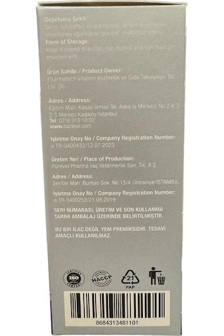 Bactesil Köpekler için Bağışıklık Sistemi ve Tüy Güçlendirici Esansiyel Yağ 100 ML