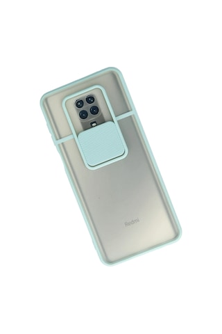 Newface - 460 - Xiaomi Redmi Note 9 Pro Kılıf Palm Buzlu Kamera Sürgülü Silikon - Csmo-tex - - Turkuaz