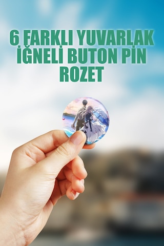 Violet Evergarden Çanta Süsü Rozet İğneli Buton Rozet Seti 6 Adet Çok Renkli