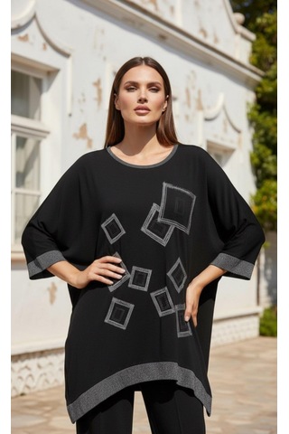 Füme Style Fü&me Style Kadın Asimetrik Detaylı Truvakar Kol Tunik Çok Renkli