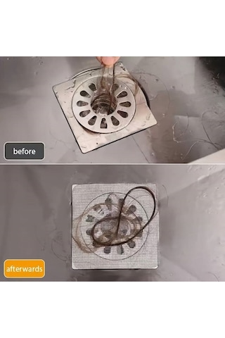 Mainshop 10 Adet Yapışkanlı Tek Kullanımlık Banyo Gider Saç Tutucu Ve Mutfak Evye Süzgeci M-740 Çok Renkli