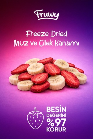 Freeze Dried Muz Çilek Mix Kova Dondurularak Kurutulmuş Muz Çilek Mix Diğer
