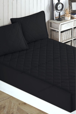 Formeya Adelya Siyah Kapitone Yatak Koruyucu  TekKişilik  Alez